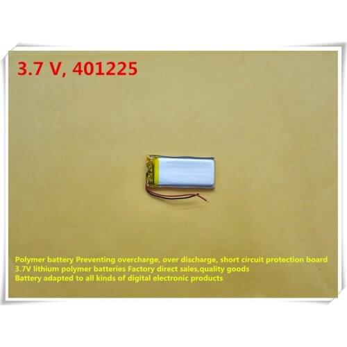 Free shipping)Polymer lithium ion battery 85mAh 3.7V, 401225 CE FCC ROHS MSDS quality certification