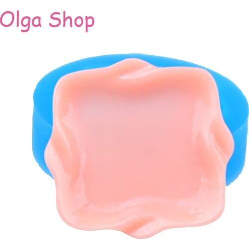 PYL556 27.6mm Plate Silicone Mold - Tray Mold Dollhouse Fondant Sugarcraft Candy Chocolate Resin Jewelry Making Fake Food