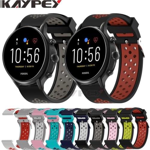 Sport Silicone Watch Strap for Fossil Gen 5 Carlyle HR Julianna HR Band for Fossil Sport 43mm / Q Explorist HR Gen 4 Bracelet