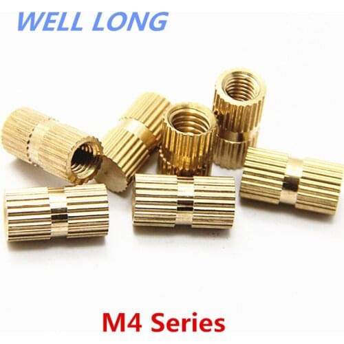M4 Series Half-through copper column B-type inlaid copper column Cylindrical knurled nut M3M4M5M6M8