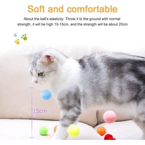 10/20/30pcs Colorful Cat Stretch Plush Ball Toys Cats Toy Ball Cute Funny Interactive Cats Pom Home Pets Chew Toy Cat Supplies