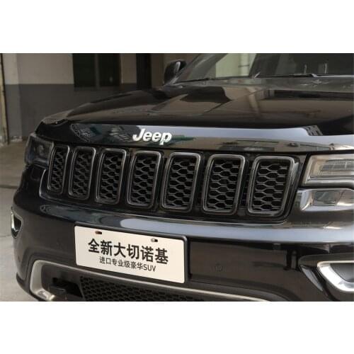 7pcs Car Front Grilles Decorative Cover Trim Sticker for Jeep Grand Cherokee 2017+ Stylish Car Accessories Exterior Decoration