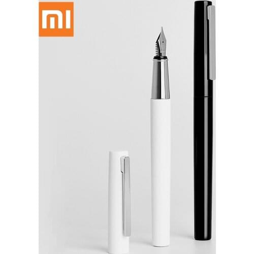 Xiaomi Mijia BRIO Black/White Fountain Pen with Ink Bag Storage Bag Box Case 0.3mm Nib Metal Inking Pen for Writing Signing Pen