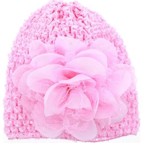 Childrens Flower Turban Fashion Hollow Grid Headwear Stretch Soft Headwrap Bohemia Turbante