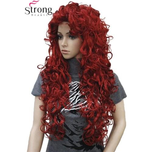 StrongBeauty Long Curly Red Synthetic Wig Cosplay Wigs COLOUR CHOICES