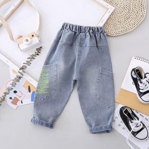 Holes Jeans Spring and Autumn Cotton Baby Kids Children Pants 2021 ChildrenS Clothing New Children Pants Boys Girls Denim Jeans