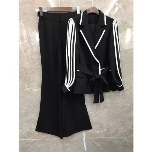 Eglory Women's Trouser Suits With Stripes