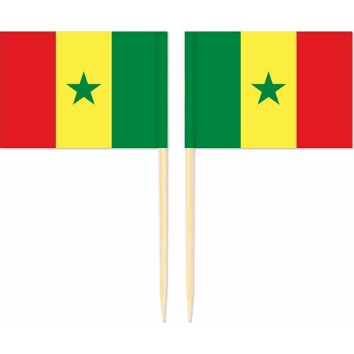 Senegal Toothpick Flag 3.5X2.5CM Cake Topper Party Cupcake Wedding Baby Shower Supplies Lovely Baking Dessert Decorations