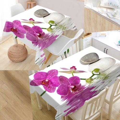 Best Custom Spa Zen Stone Flower Table Cloth Rectangular Oxford Print Waterproof Oilproof Square Table Cover Party Tablecloth
