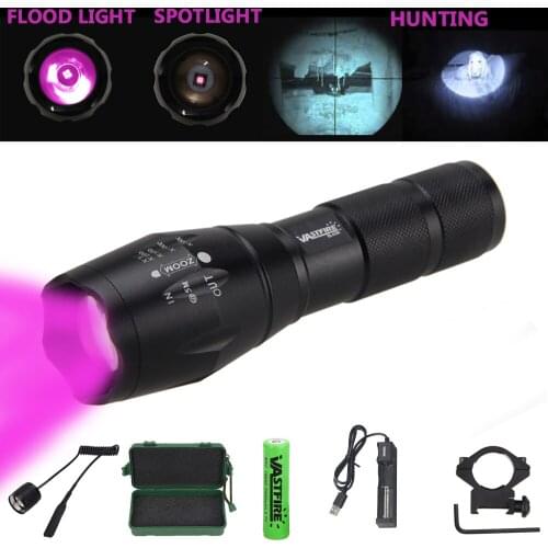 Zoomable Hunting Torch 5W 850nm Infrared Night Vision Flashlight LED Torch with 18650 Battery Set and Mount