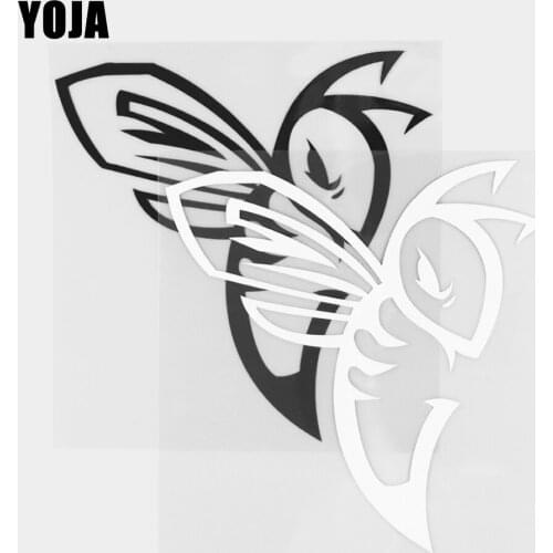 YOJA 14.7×15.1CM Fashionable Bee Vinyl Decal Cartoon Animal Car Stickers Black/Silver 19C-0339
