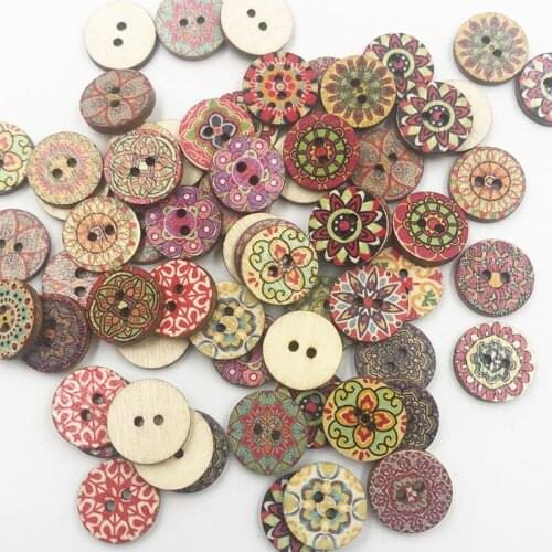 New 50pcs New Scrapbooking Products 2-holes Wooden Buttons For Sewing Clothings Handmade DIY Scraping Sewing Mix WB728