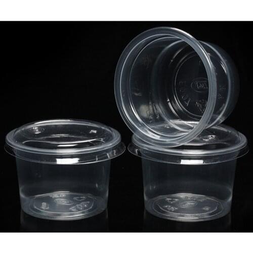 100PCS 1oz Disposable Portion Cups Clear Portion Container with Lids for Jelly Yogurt Mousses