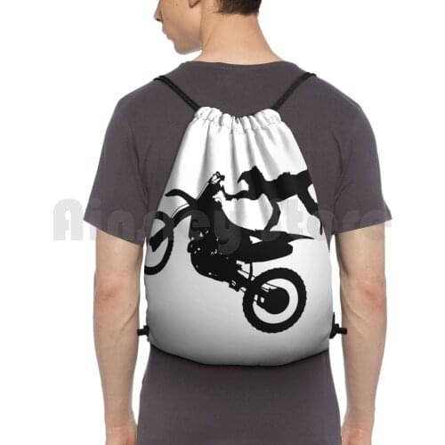 Official Motor Cycle Shirt Backpack Drawstring Bag Riding Climbing Gym Bag Unisex Kids Tops Dirtbike Motor Cycle Dirt Bike