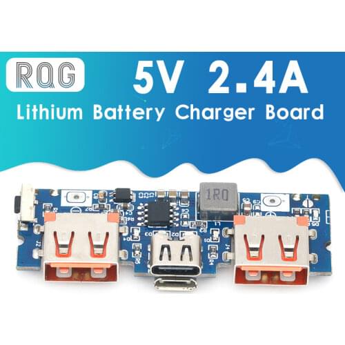 Lithium Battery Charger Board LED Dual USB 5V 2.4A Micro/Type-C USB Mobile Power Bank 18650 Charging Module