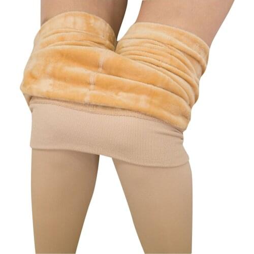 Thick Leggings Women Warm Winter Tight Velvet Wool Cashmere Trousers High Waist Elasticity Pencil Pants Solid Color Jeggings