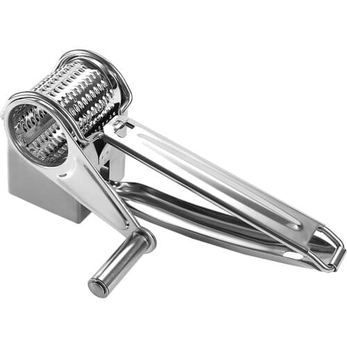 Manual Rotary Cheese Grater Stainless Steel Multi Blade Slicer Handheld Shredder Vegetable Fruit Grinder