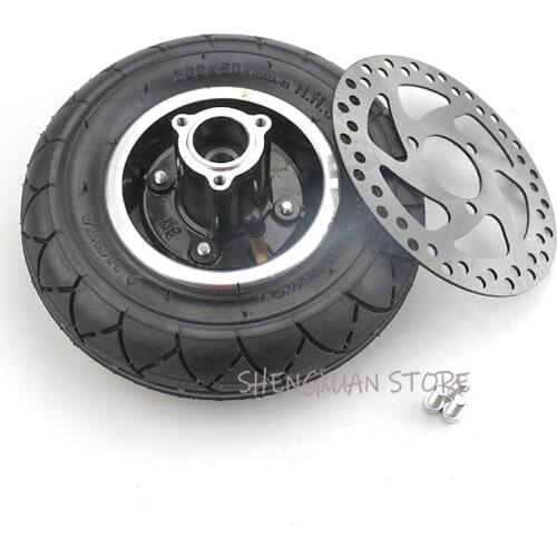 200x50 Scooter Tyre With Wheel Hub and Brake disc 8"Scooter Tyre Inflation Electric Vehicle Aluminium Alloy Wheel Pneumatic Tire
