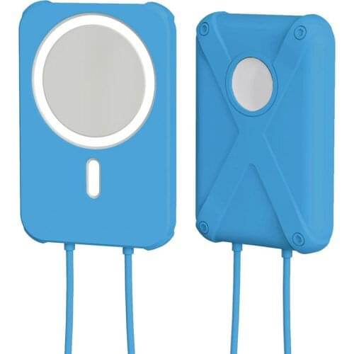 Silicone Back Cover For IPhone 11 12 Pro Max Magsafe Protective Case For Apple Mini Wireless Magnetic Charger Battery Pack Shell