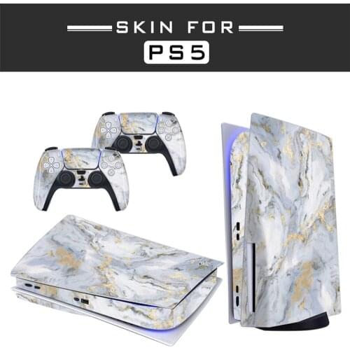 Water1 Style PS5 Disc Edition Skin Sticker for Playstation 5 Console & 2 Controllers Decal Vinyl Protective Skins Style 1