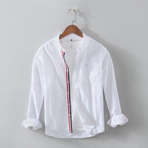 Suehaiwes style brand Italy white shirt men casual comfortable solid shirts for men trendy pure cotton shirt mens chemise tops