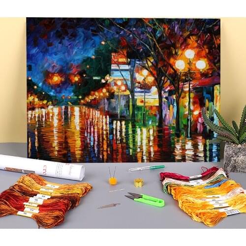 After Weekend Printed Fabric 11CT Cross-Stitch Patterns Embroidery DMC Threads Knitting Craft Needlework Handicraft Decor