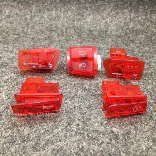 Yecnecty 5 Pieces/Lot Motorcycle Head Light Switches GY6 50cc 125cc 150cc Moped Scooter Horn Turn Signal Dimmer Starter Button