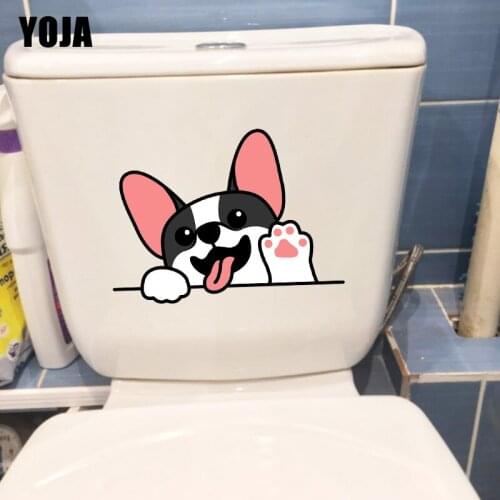 YOJA 25.7×19CM Hand Drawn Cartoon Corgi Home Room Decor Accessories Funny Toilet Stickers Wall Decals T1-2910