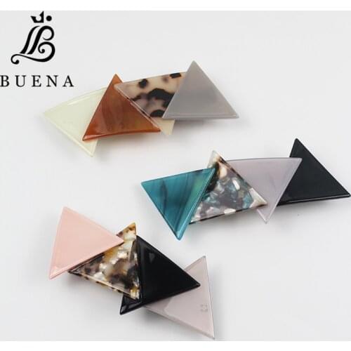 Fashionable Ladies Hair Barrette for Women Triangle Stitching Hair Barrette Acetate Spring Hair Barrette Clip
