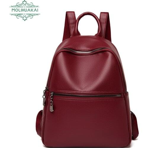 High Quality Ladies PU Leather Backpack Travel Large Capacity Student School Bag Hot Sale Casual Elegant Girl Mochila Feminina