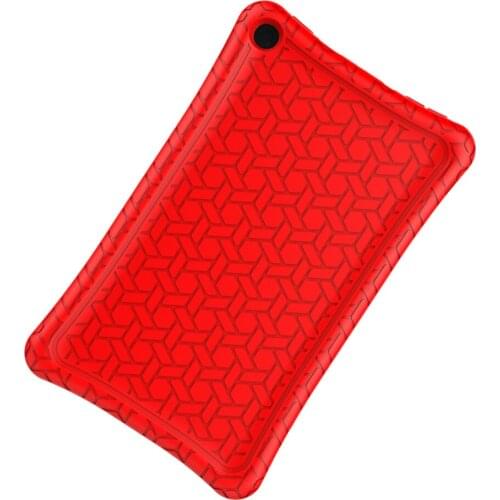 1pc Silicone Case Leather Case Drop Resistance Protective Bright Color Compatible for Kindle Fire HD8 2016 2017 Red