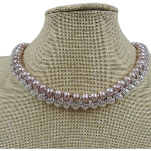 100% NATURE FRESHWATER PEARL FASHION NECKLACE-AAA Pearls-very good quality -top new fashion necklace