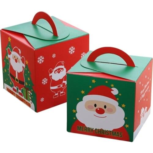 20pcs/lot 9.5x9.5x9.5cm Stationery Lovely Santa Claus Christmas Paper Bag Decoration DIY Multifunction Gift Paper Bag