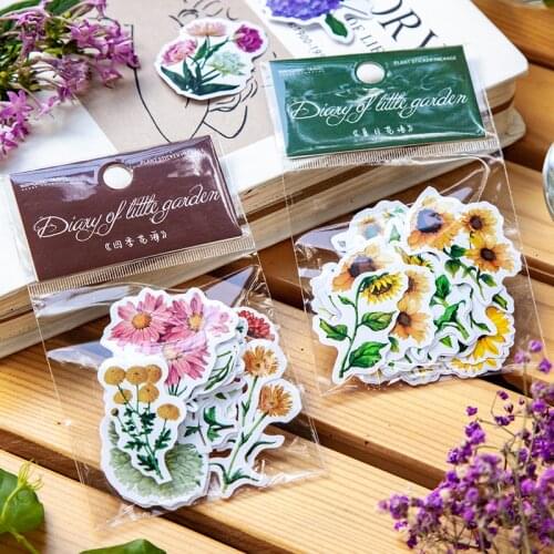 30 pcs/Pack Little Garden Diary Series Decorative Sticker Scrapbooking diy Label Diary Stationery Album Journal flower Stick