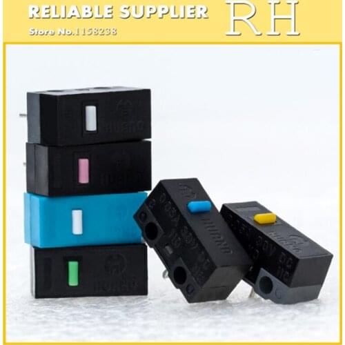 5PCS/lot Mouse micro switch Blue shell white powder blue yellow green white point all