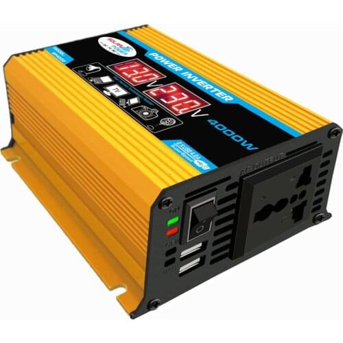 Peak 4000W 12V 220V/110V LED Ac Car Power Inverter Converter Charger Adapter inversor Dual USB Transformer Modified Sine Wave