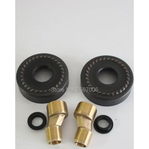 Free Shipping Newly Discount Flower Design Angle Valve Bath Shower Faucet Replacement Antique Black Bronze Bend Corner GI1321