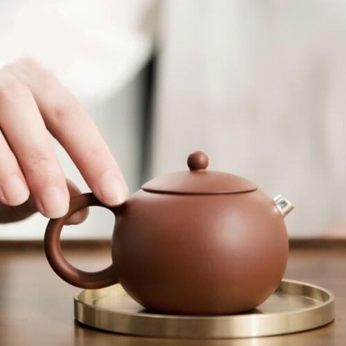 200cc Zisha pot pure hand-made small teapot authentic original mine Dahongpao tea set home Antique pot master handmade authentic