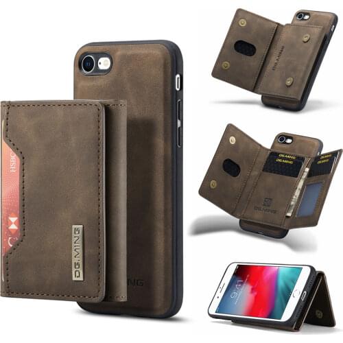 Case For iPhone 7 8 Magnetic Leather Flip Wallet Phone Case For Credit Card Wallet Shockproof Slot Card Wallet Cover
