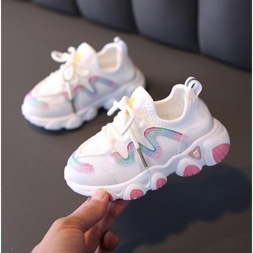Kids Shoes Girls Children Mesh Shoes Boys Sneakers New Spring Autumn Boys Shoes White Short Solid Fashion Running shoes XZ20009