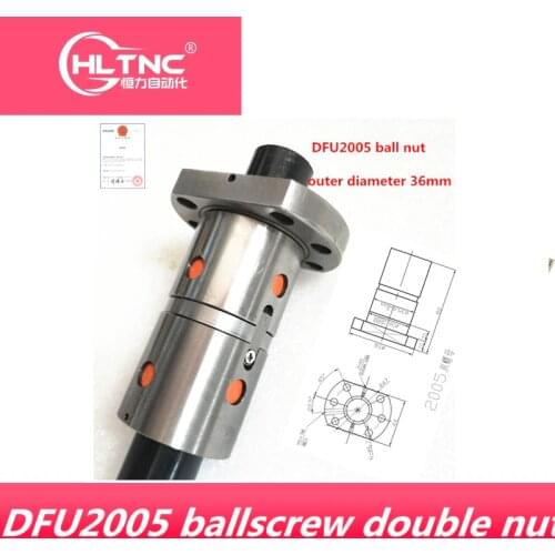 DFU2005 ballscrew double nut 20mm ball screw nut CNC DIY Carving machine parts