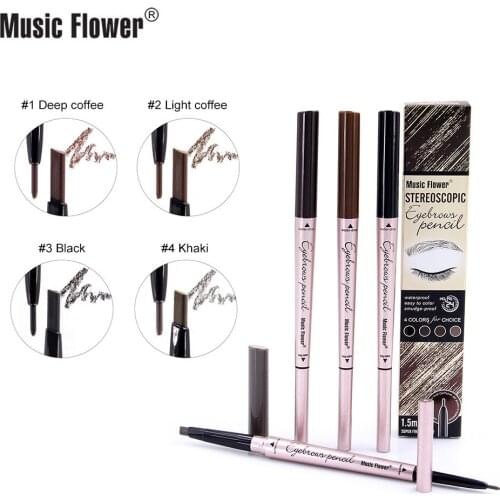 Cross Border Hot Selling Music Flower Double Headed Not Smudge Drop-Shaped mei gao Eyebrow Pencil Small-in-M5021