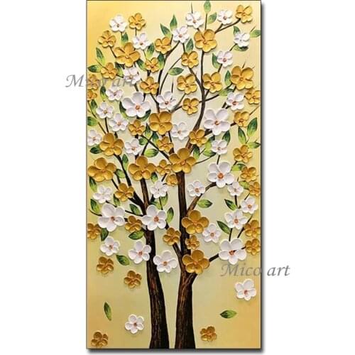 Palette Knife Flower Picture Handmade Oil Painting Canvas Art Unframed Pictures Canvas Artwork Painting Wall Art For Living Room