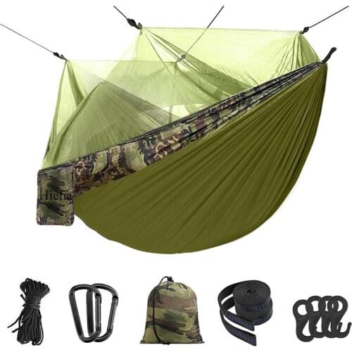 Camping Hammock Portable Hammocks with 2 Tree Straps Lightweight Nylon Parachute Hammocks for Beach Backyard Patio Hiking