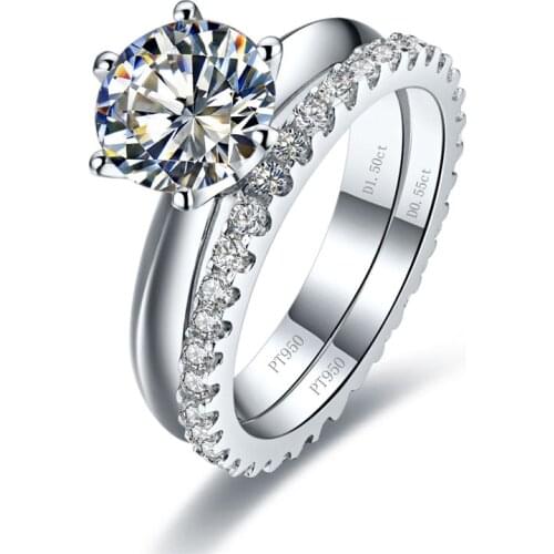 Test Positive 3CT 9.0mm G-H Round Moissanite Diamond Ring Romantic Propose Ring Solid 925 Sterling Silver Ceremony Ring