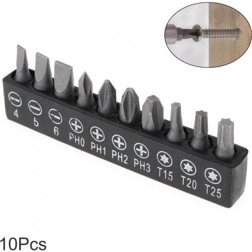 10pcs High Hardness Batch Head Combination Screwdriver Inside Hexagon Special for Charging Drill Bits