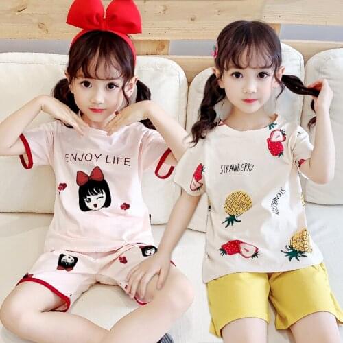 Summer Childrens Clothing Sets Sleepwear Clothes Kids Cartoon Pajamas Set Baby Girls Pijamas Cotton Pyjamas For Boys 4 6 8 10y