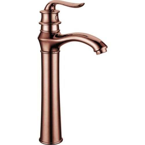 Basin Faucet Solid Brass Hot & Cold Bathroom Sink Mixer Crane Tap Single Handle Deck Mounted Faucet Rose Gold/Gold Antique Brass