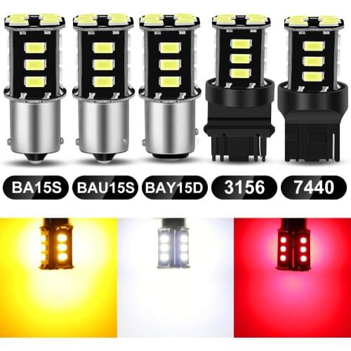 2pcs 1156 BA15S BAU15S PY21W 1157 BAY15D P21/5W Led Bulb Signal Lamp T20 7440 W21W 7443 W21/5W T25 3156 3157 White Red Yellow