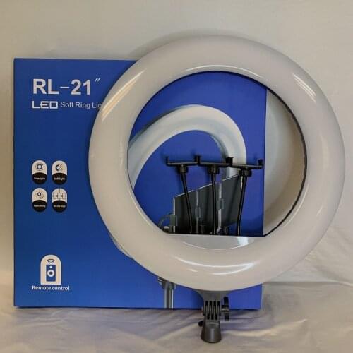 RL-21 21 Inch Remote Control Fill Light LED Ring Live Streaming Photography Lamp Selfie Beauty Lights With 3 Phone Stand